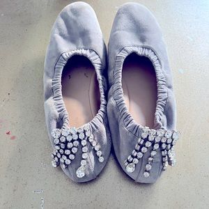 Stuart Weitzman jeweled ballet flats